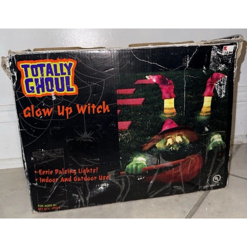 Vintage 2000s Kmart Totally Ghoul Glow Up Witch Halloween Lighted Decoration